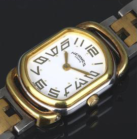 エルメス ラリー レディース 腕時計 白文字盤 SS クォーツ