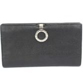 ブルガリ ファスナー付き 長財布 レザー 黒