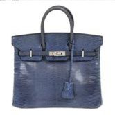 HERMES エルメス バーキン25 リザード ブルーブライトン Ｋ刻印 ハンドバッグ