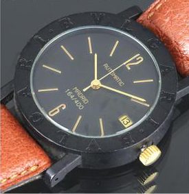 ブルガリ BB33VLD ボーイズ 腕時計 黒文字盤 SS カーボン