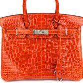 HERMES エルメス バーキン30 クロコ オレンジ N刻印 ＳＶ金具 バッグ